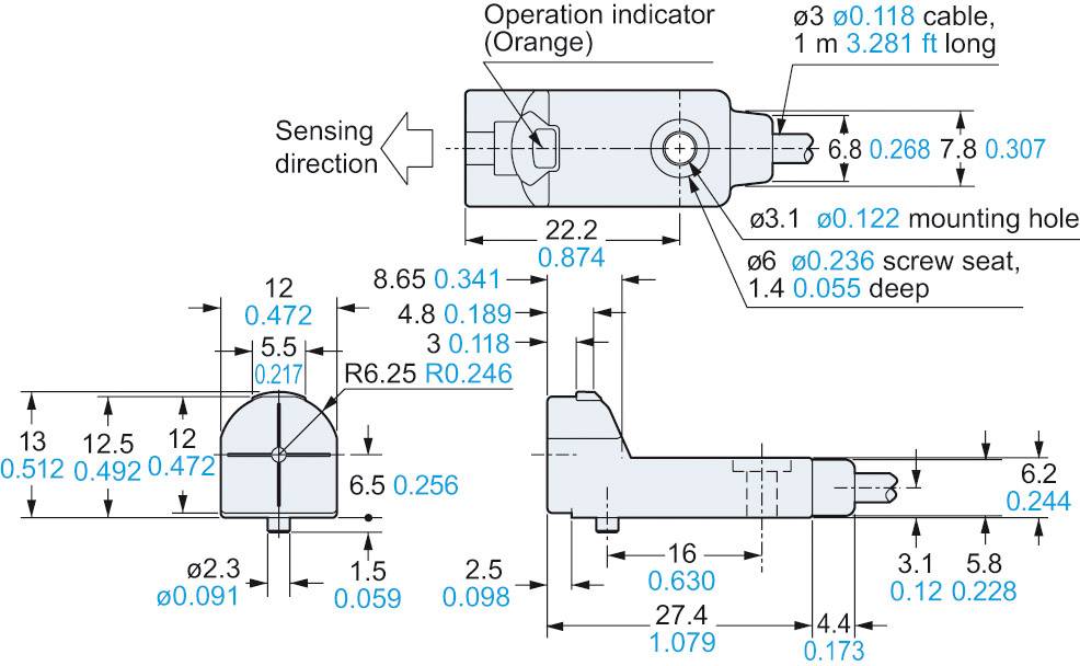 Panasonic Induktiver Näherungsschalter 12 x 7,1mm NPN GX-H12A