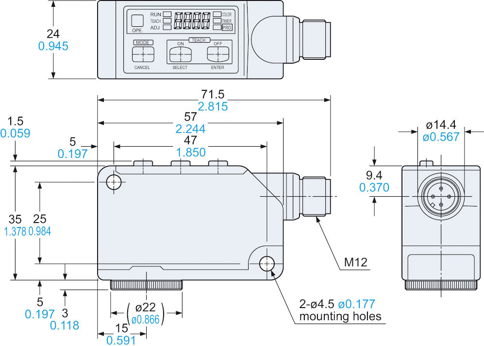 Panasonic LX101Z Capteur de couleur 1 pc(s) 12 - 24 V/DC (L x l x H) 35 x 24 x 57 mm