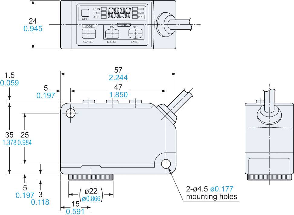 Panasonic LX101P Farbsensor 1 St. 12 - 24 V/DC (L x B x H) 35 x 24 x 57mm