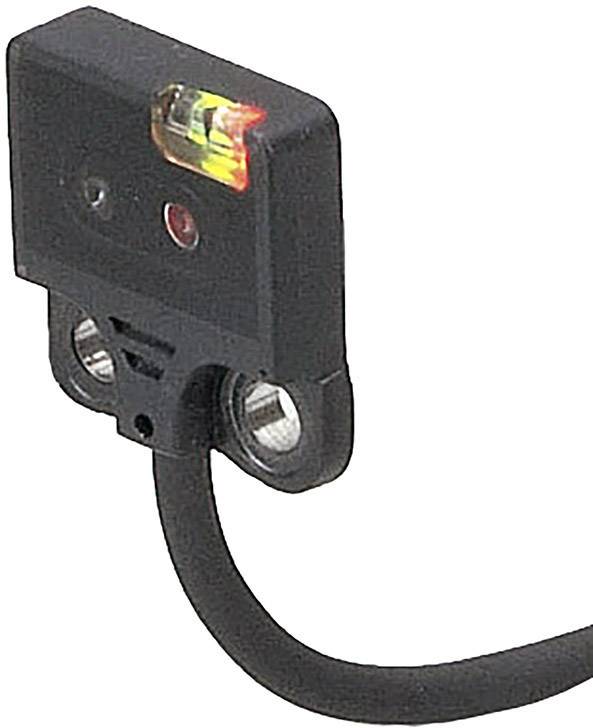 Ein rechteckiger elektronischer Sensor mit Kabel und LED-Anzeige auf der Oberseite, vermutlich für eine Erkennungsfunktion.