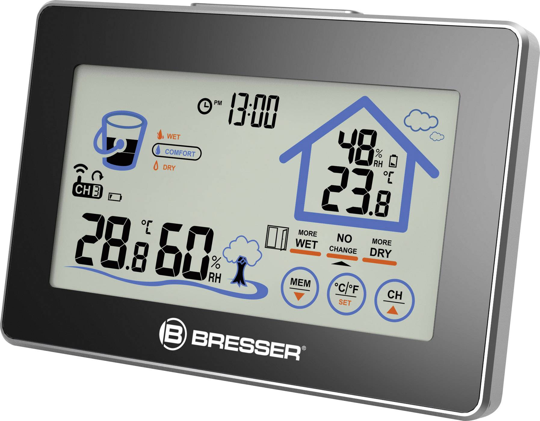Thermo-/Hygrometer Bresser Optik  Vorhersage für 12 bis 24 Stunden