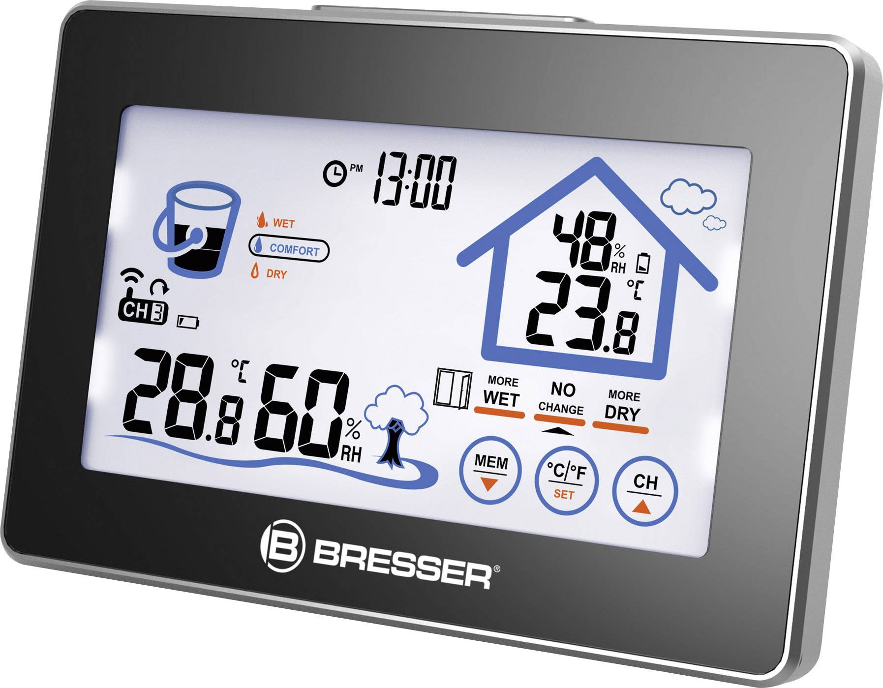 Thermo-/Hygrometer Bresser Optik  Vorhersage für 12 bis 24 Stunden