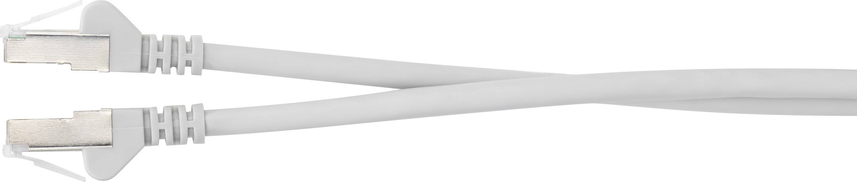 Renkforce RF-4288938 RJ45 Netzwerkkabel, Patchkabel CAT 6a S/FTP 3.00m Grau Flammwidrig, Duplex, mit Rastnasenschutz 1St.