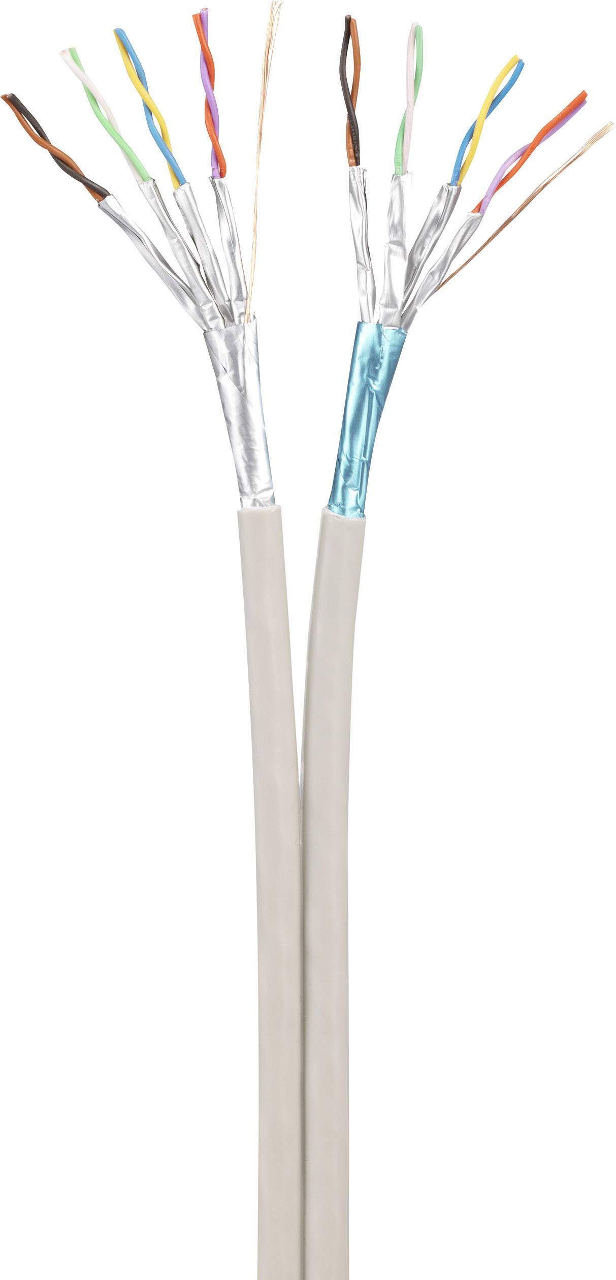 Renkforce RF-4288938 RJ45 Netzwerkkabel, Patchkabel CAT 6a S/FTP 3.00m Grau Flammwidrig, Duplex, mit Rastnasenschutz 1St.