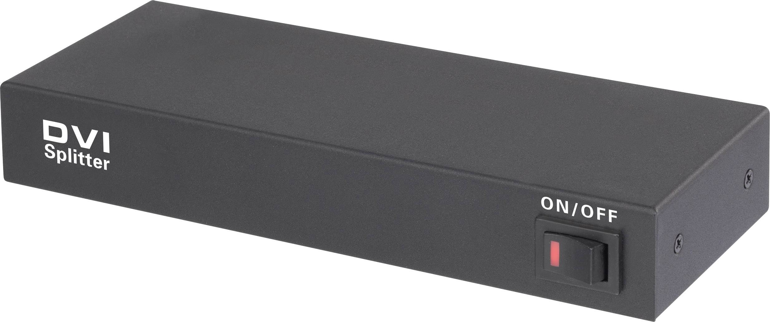 Renkforce 2 Port DVI-Splitter Ultra HD-fähig 3840 x 2160 Pixel Schwarz