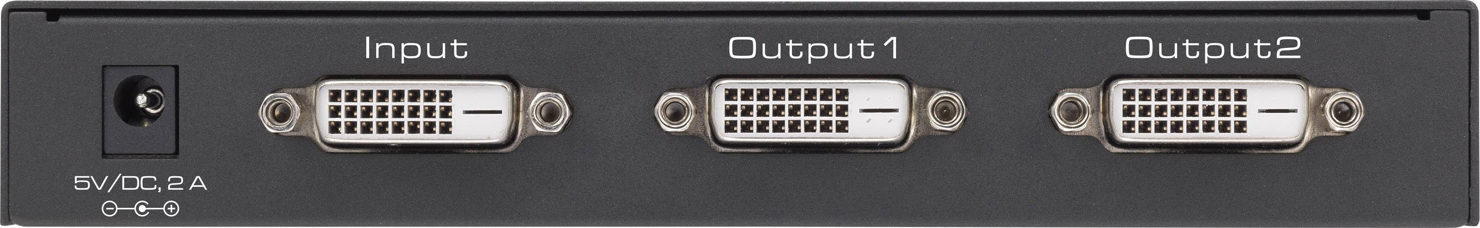 Renkforce 2 Port DVI-Splitter Ultra HD-fähig 3840 x 2160 Pixel Schwarz