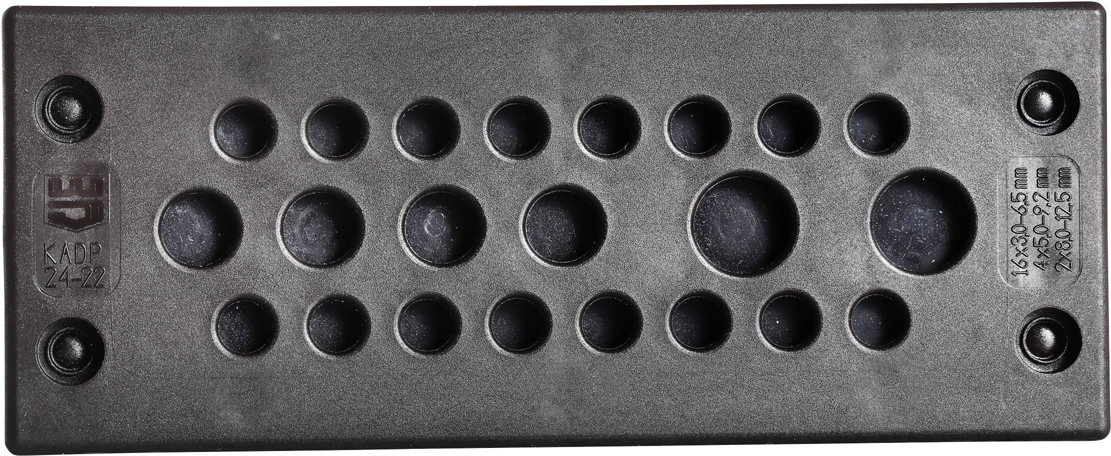 Jacob F305-9240-06 Kabeldurchführungsplatte Klemm-Ø (max.) 12.5 mm Polyamid Schwarz 1 St.