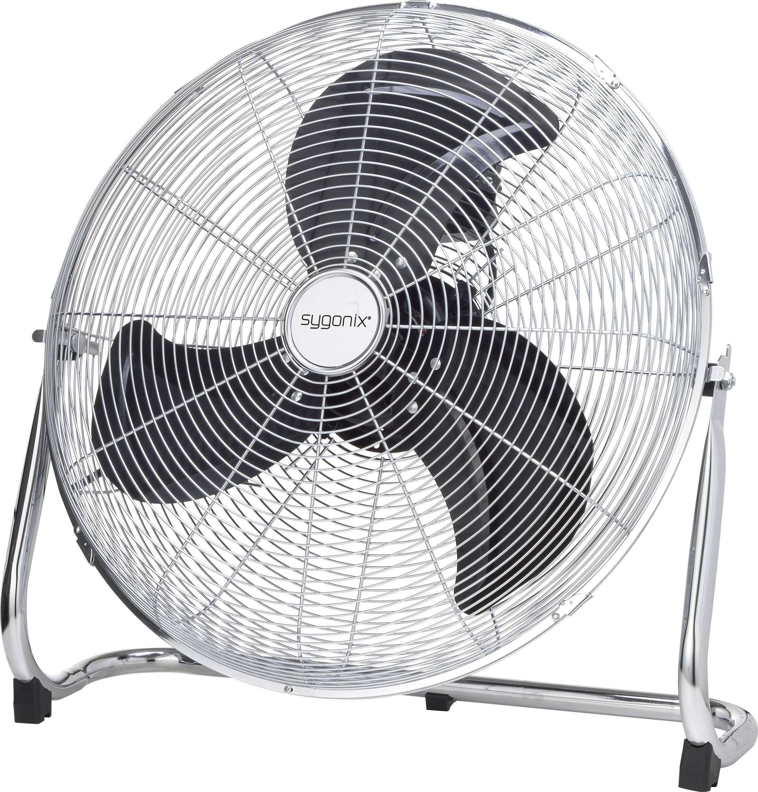 Sygonix FE-50A Bodenventilator 140W (Ø x H) 59cm x 59cm Silber