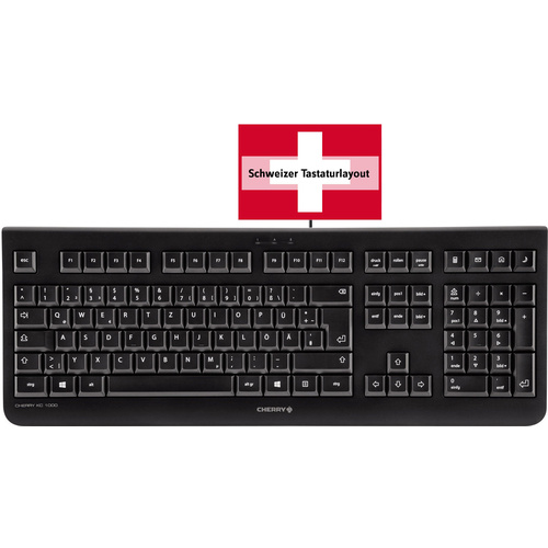 Cherry Tastatur KC 1000 Schwarz Schweiz, QWERTZ, Windows® versandkostenfrei  | voelkner