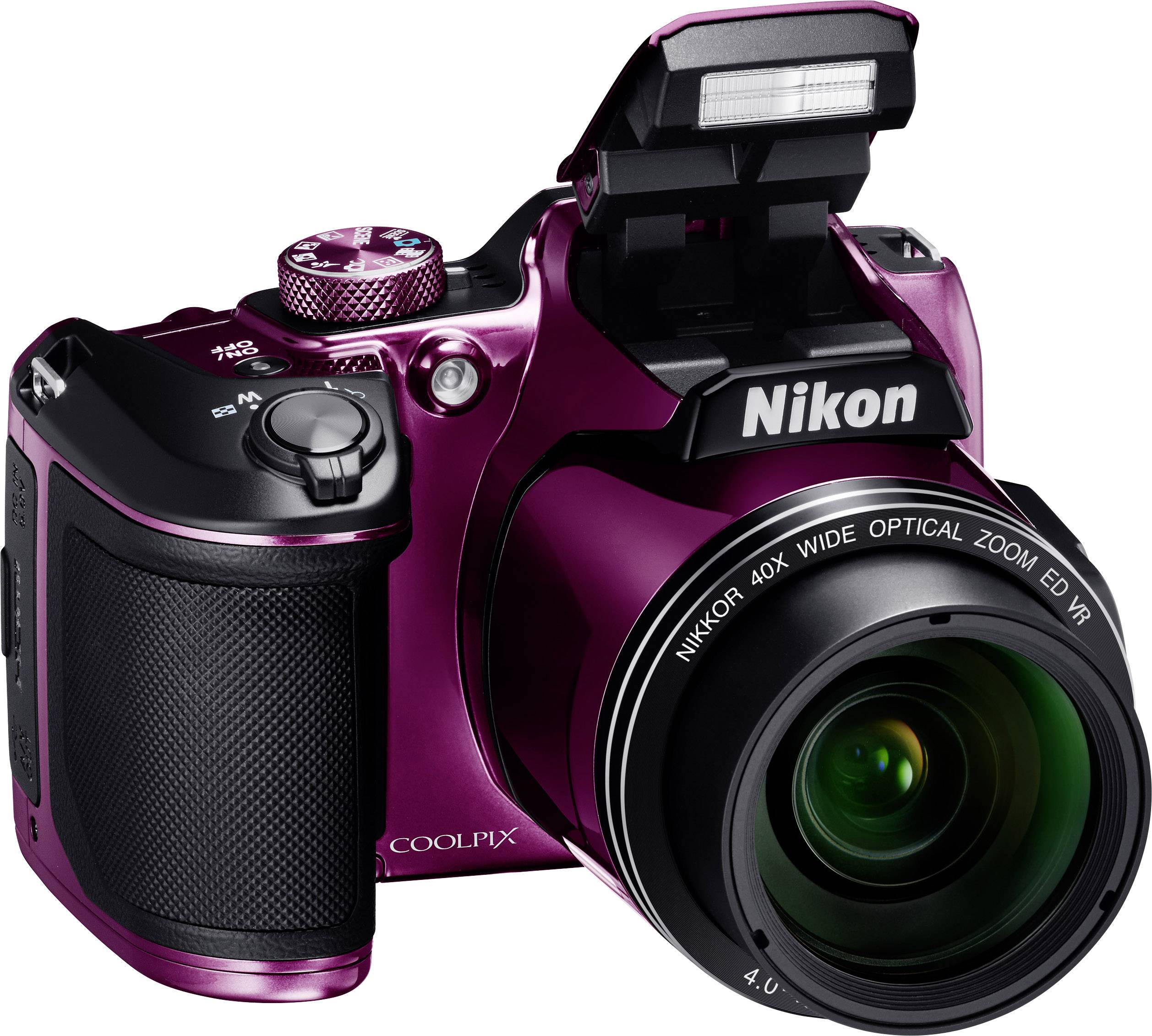 Nikon Coolpix B-500 Digitalkamera 16 Megapixel Opt. Zoom: 40 x Lila Full HD Video, Klappbares Display, Bluetooth
