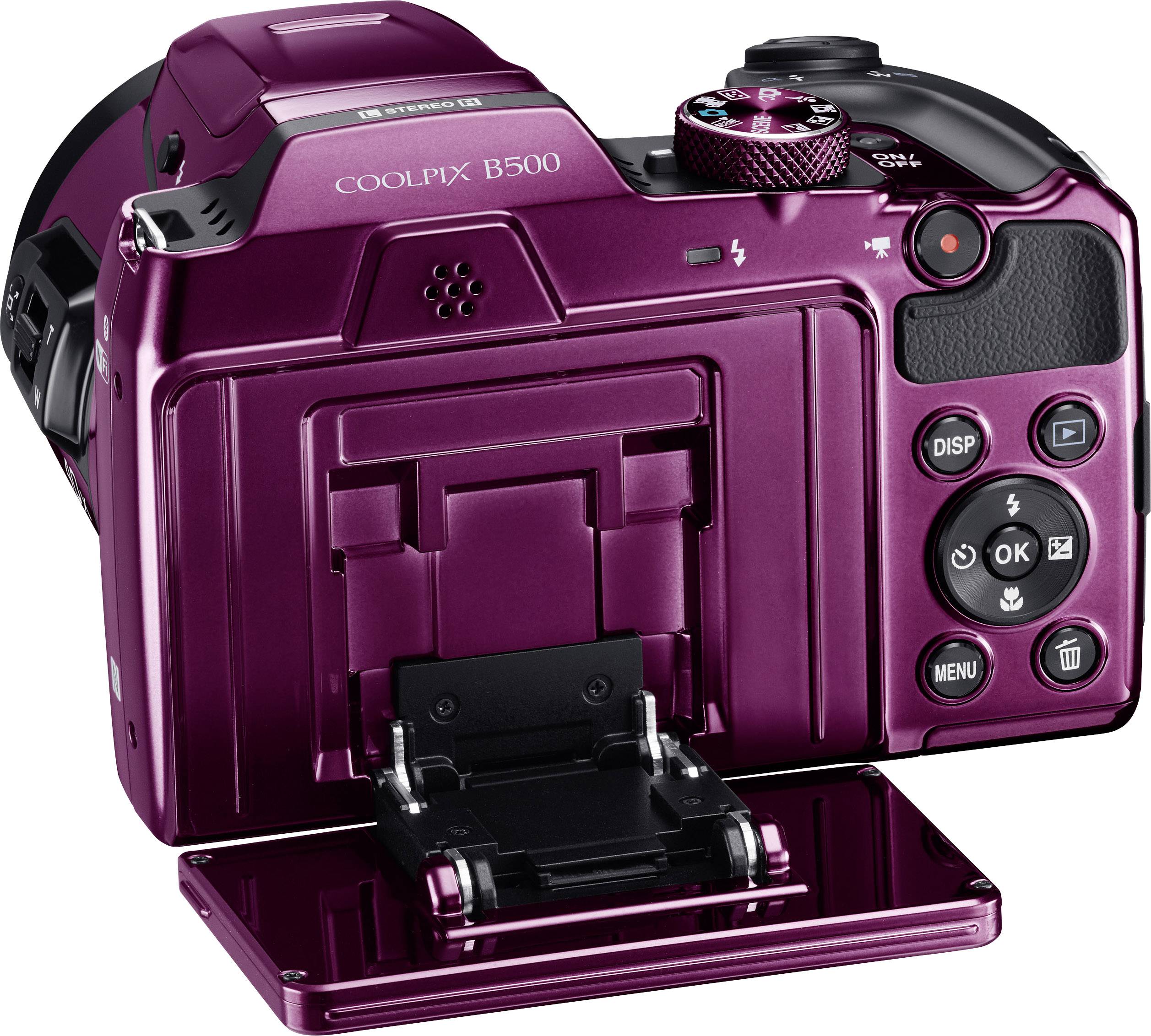 Nikon Coolpix B-500 Digitalkamera 16 Megapixel Opt. Zoom: 40 x Lila Full HD Video, Klappbares Display, Bluetooth