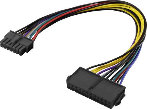 Renkforce Strom Anschlusskabel [1x ATX-Strom-Stecker 14pol. - 1x ATX-Strom-Buchse 24pol.] 0.25 m Bu