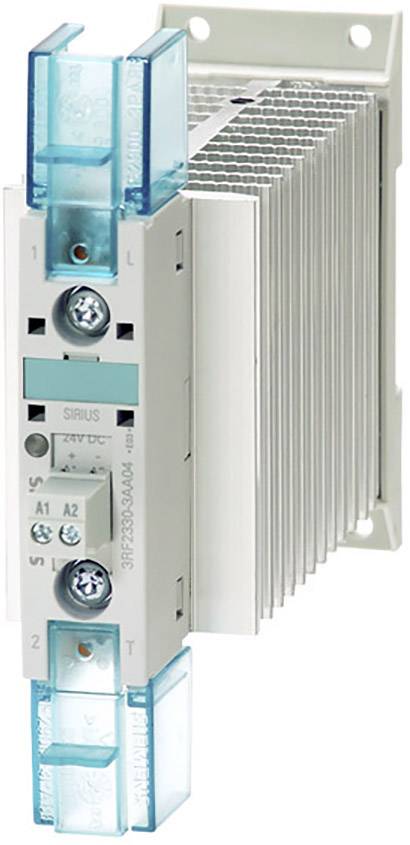 Ein elektronisches Relais mit transparenten blauen Abdeckungen und Kühlrippen. Es zeigt Anschlüsse und Beschriftungen.