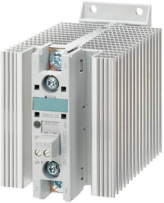 Ein elektronischer Halbleiter-Schütz, montiert in einem Metallgehäuse, zur Regelung von Gleichstromanwendungen.