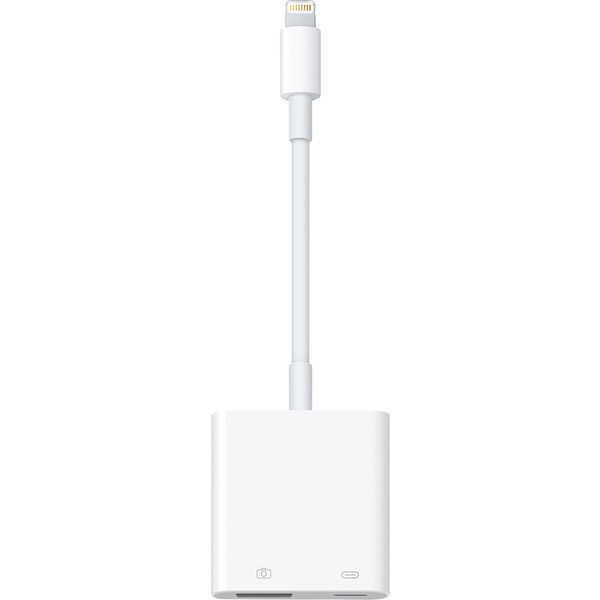 Apple iPad/iPhone/iPod Adapterkabel [1x Lightning-Stecker - 1x Lightning, USB 3.2 Gen 1 Buchse A (USB 3.0)] Weiß