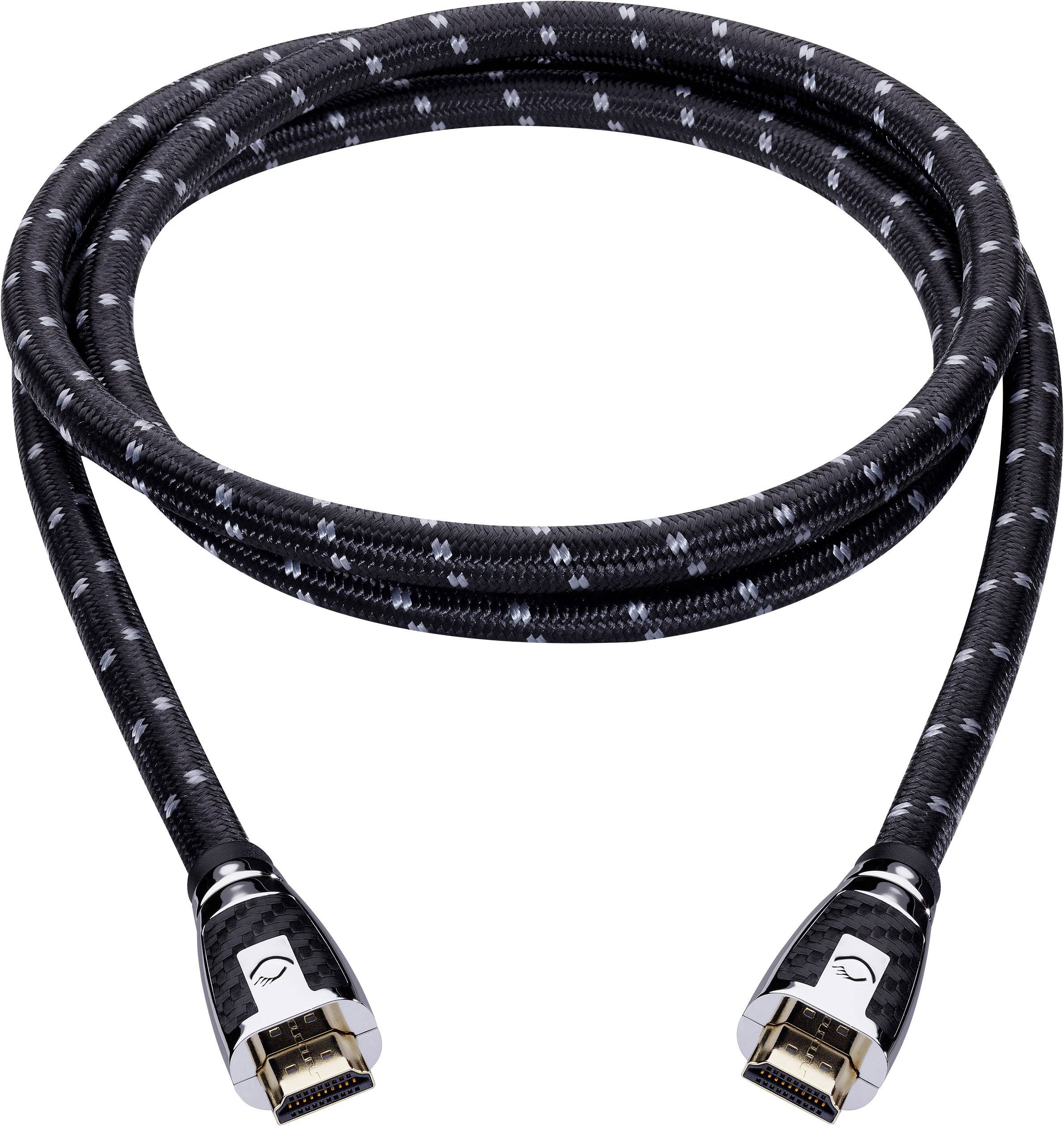 Oehlbach HDMI Anschlusskabel HDMI-A Stecker, HDMI-A Stecker 15.00 m Schwarz, Grau 11429 4K UHD, ver