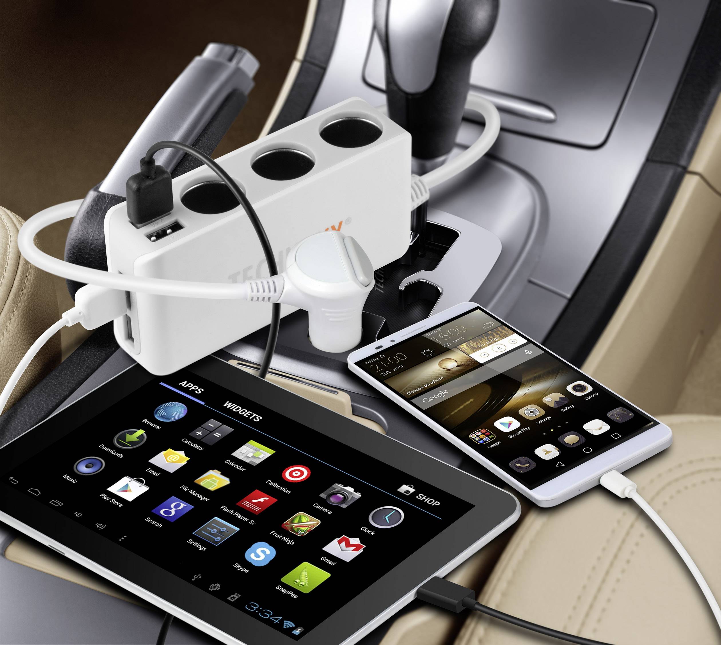 Technaxx 4592 TE11 TE11 Zigarettenanzünder-Verteiler Anzahl Zigarettenkupplungen 3 x Schnittstellen: USB 4 x Belastbarkeit Strom