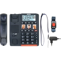 Switel TF 560 Schnurgebundenes Seniorentelefon  Freisprechen, Optische Anrufsignalisierung, inkl. Notrufsender Beleuchtetes Display Schwarz Switel TF 560 Schnurgebundenes Seniorentelefon  Freisprechen, Optische Anrufsignalisierung, inkl. Notrufsender Beleuchtetes Display Schwarz