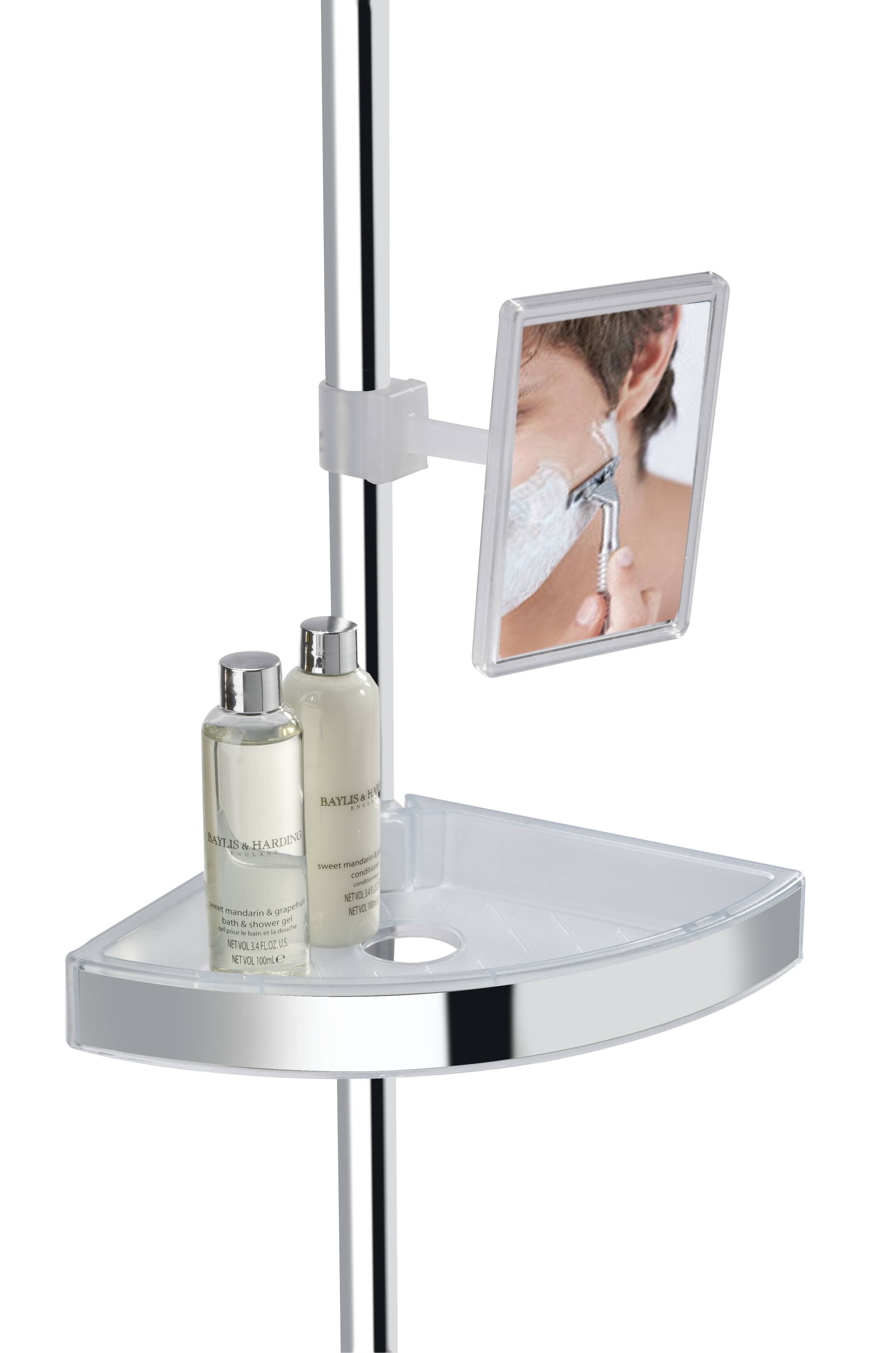 Wenko 22124100 Premium Duschecke Aluminium, Polystyrol Chrom (glänzend) rostfrei, ausziehbar 1 St.