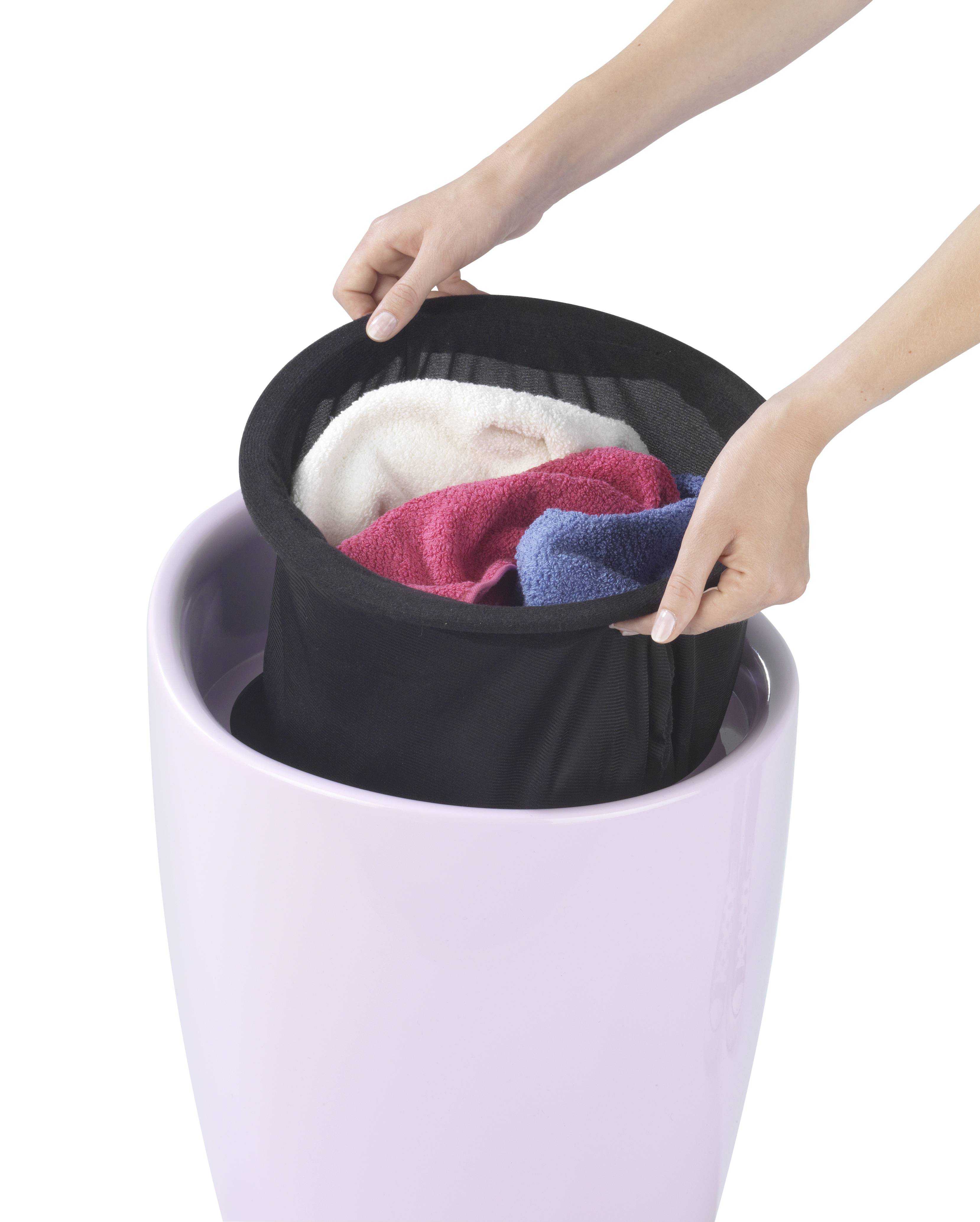 Wenko Hocker Candy Rosa, Badhocker, mit abnehmbarem Wäschesack