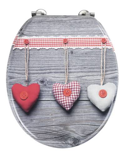 Wenko Bavarian Hearts WC-Sitz MDF rostfrei