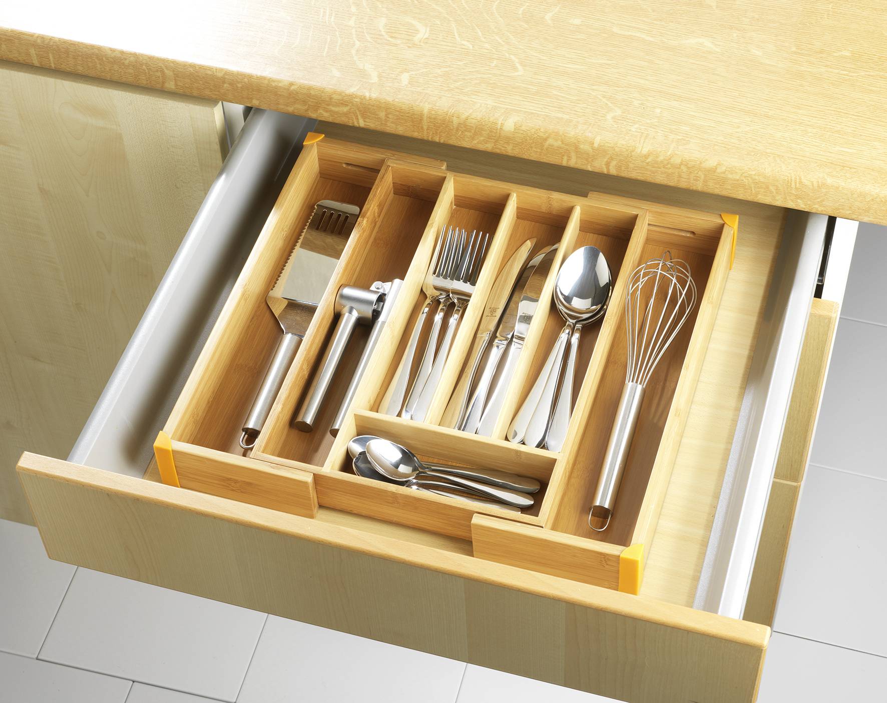 Wenko 27861900 WENKO Besteckkasten Bambus, ausziehbar