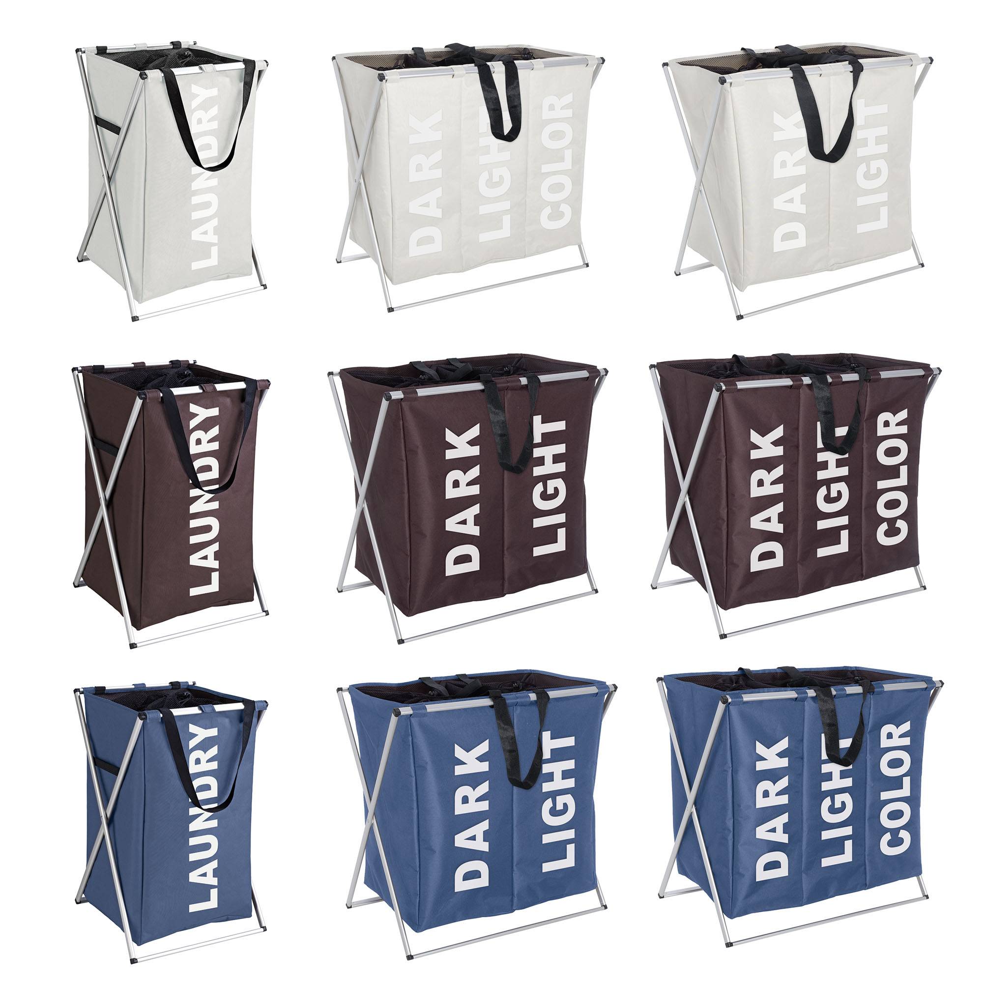 Wenko Wäschesammler Duo Beige, Wäschekorb, 120l