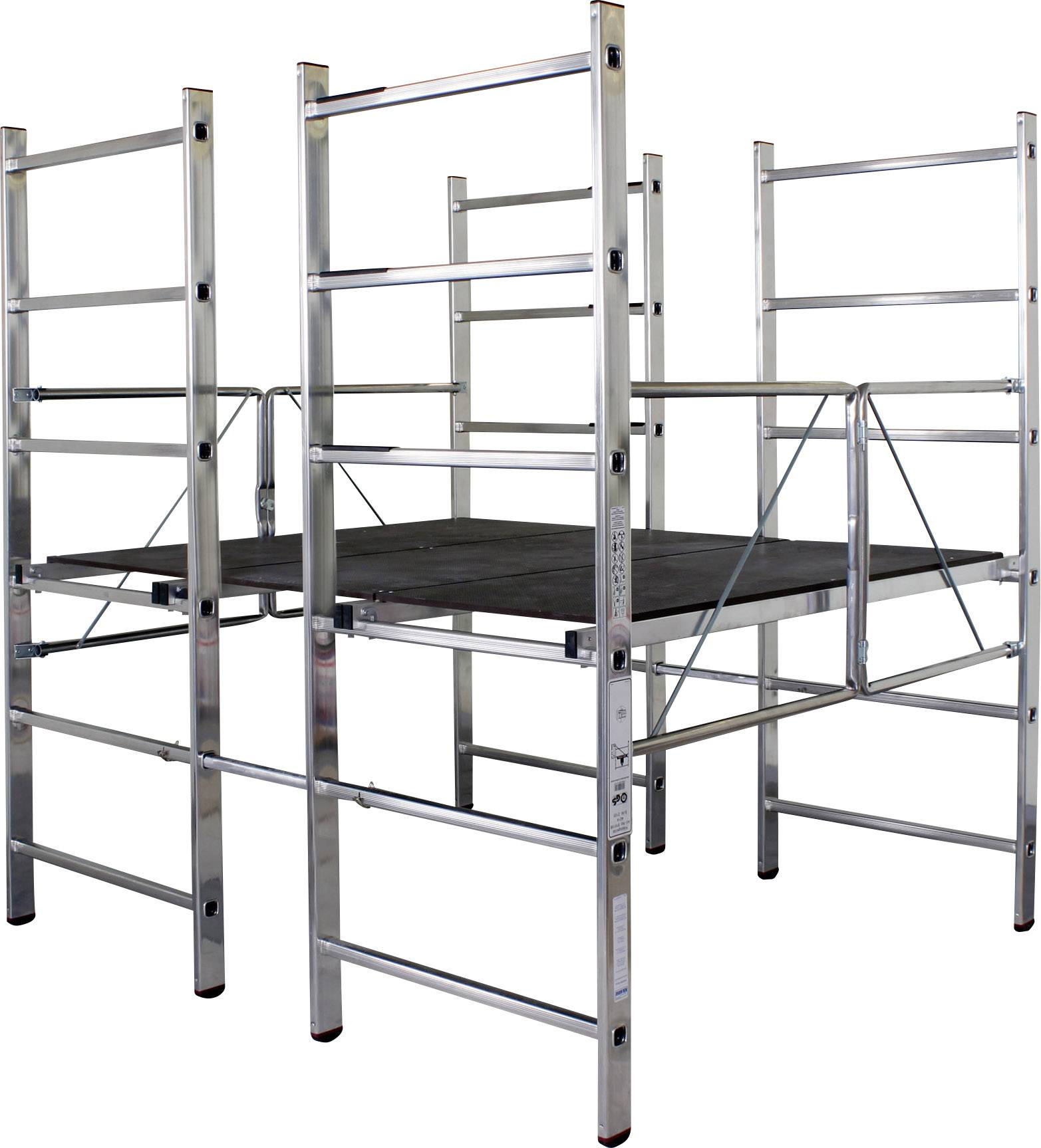 Krause 916228 CORDA Aluminium Gerüst fahrbar Arbeitshöhe (max.): 2.80 m Silber, Schwarz 37 kg