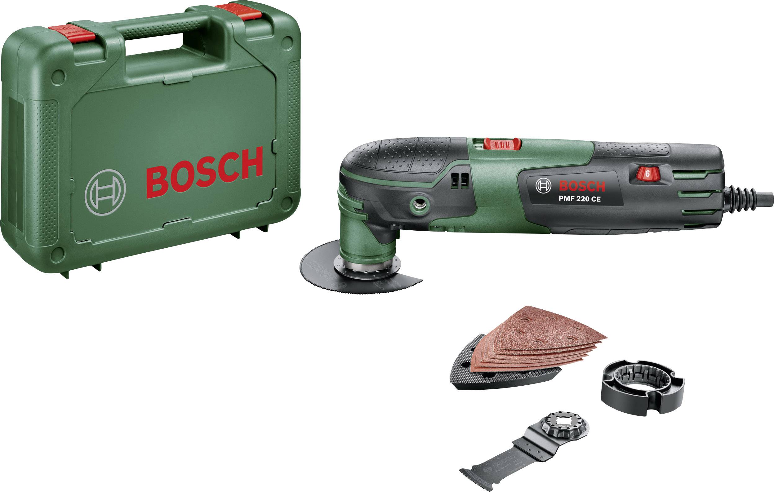 Bosch Home and Garden PMF 220 CE 0603102000 Multifunktionswerkzeug mit Zubehör, inkl. Koffer 12teilig 220W