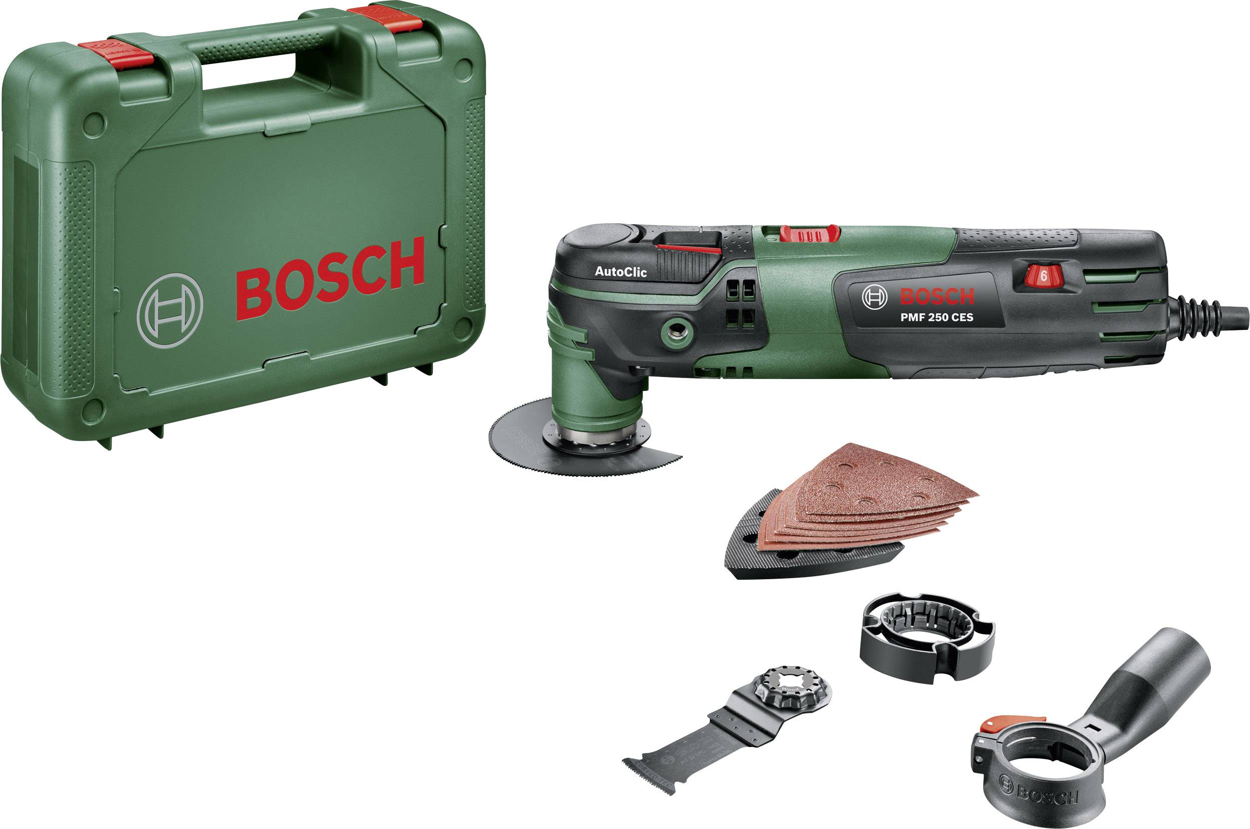 Bosch Home and Garden PMF 250 CES 0603102100 Multifunktionswerkzeug mit Zubehör, inkl. Koffer 12teilig 250W