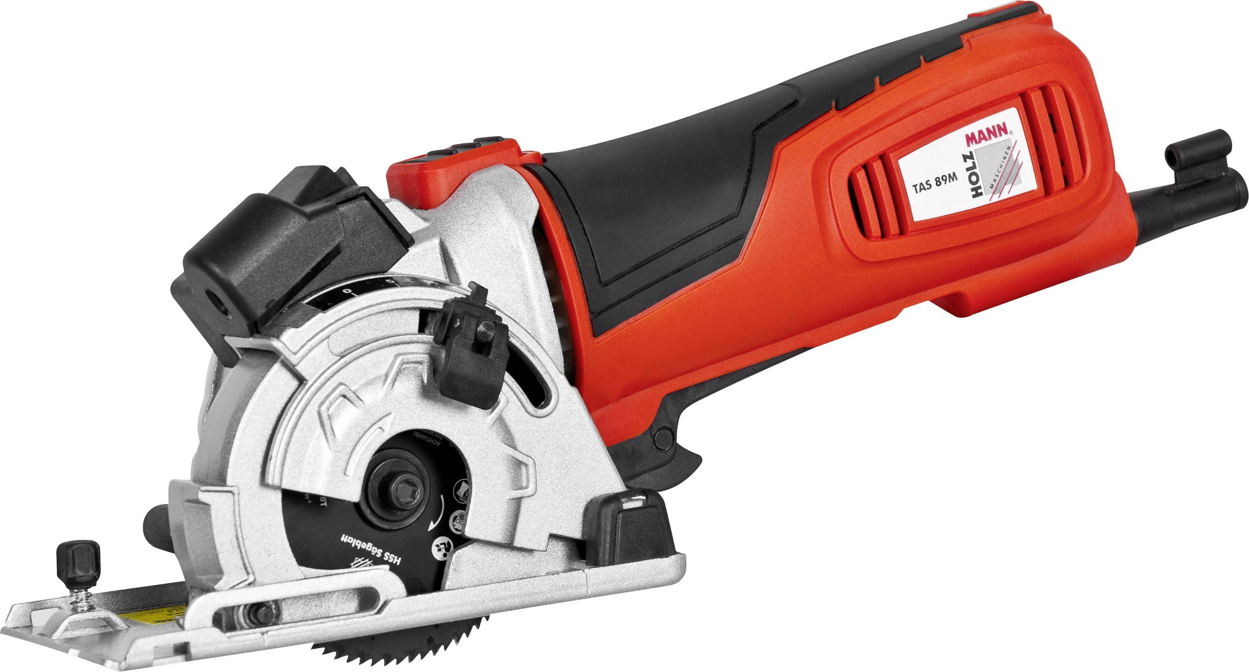 Holzmann Maschinen TAS89M_230V Mini-Handkreissäge Schnitttiefe max. (90°) 28.5mm mit Zubehör, inkl. Koffer 600W