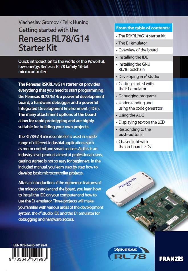 Schnelleinstieg mit dem Renesas RL78/G14 Starter Kit Englisch 978-3-645-10199-8
