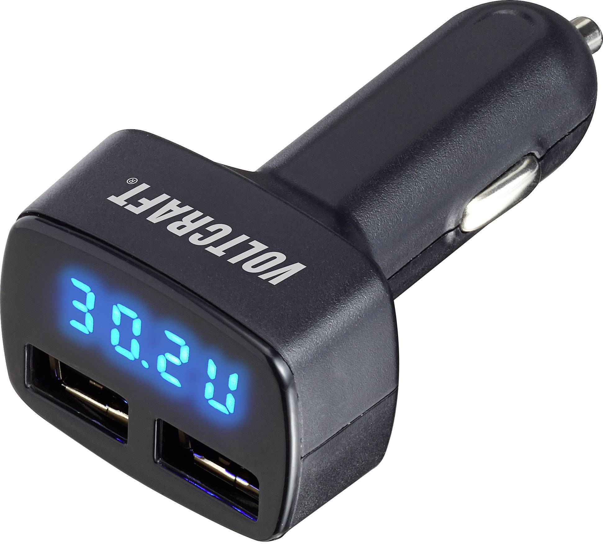 VOLTCRAFT VC 12/24V 3.1A Kfz-Spannungsmesser USB-Anschluss