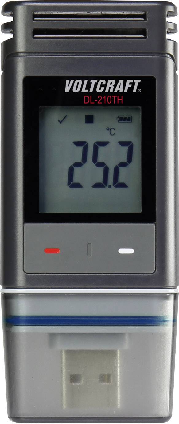 VOLTCRAFT DL-210TH-2 DL-210TH Temperatur-Datenlogger, Luftfeuchte-Datenlogger Messgröße Temperatur, Luftfeuchtigkeit -30 bi