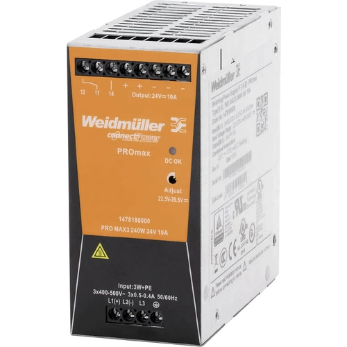 Weidmüller 1478190000 Hutschienen-Netzteil (DIN-Rail) 12 V/DC 20 A 480 W Inhalt 1 St. Weidmüller 1478190000 Hutschienen-Netzteil (DIN-Rail) 12 V/DC 20 A 480 W Inhalt 1 St.