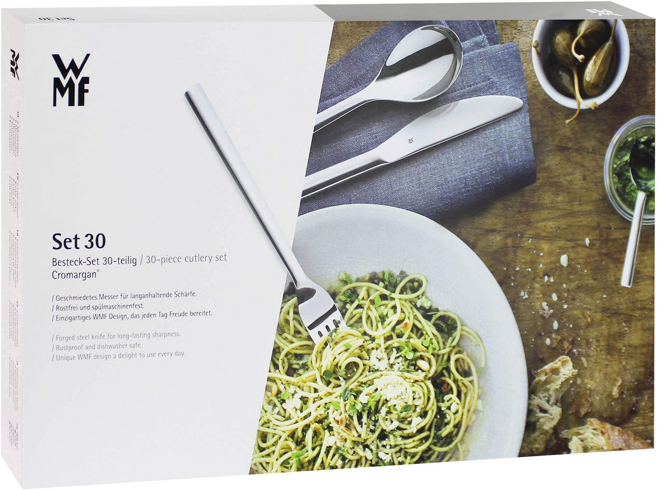 WMF Boston Cromargan Besteck-Garnitur 30er Set Edelstahl Silber 11.2091.6040