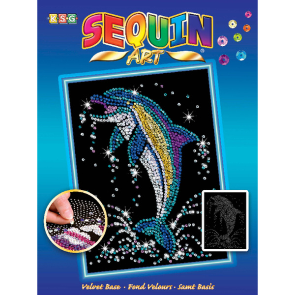 Sequin Art - Paillettenbild - Delfin