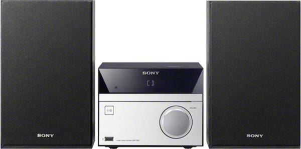 Sony Stereoanlage CMT-SBT20B AUX, Bluetooth®, CD, DAB+, NFC, UKW, USB Schwarz, Silber