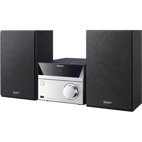 Sony Stereoanlage CMT-SBT20B AUX, Bluetooth®, CD, DAB+, NFC, UKW, USB Schwarz, Silber