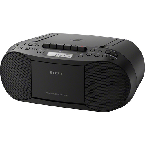 Sony CD-Radio CFD-S70B AUX, CD, Kassette Aufnahmefunktion Schwarz