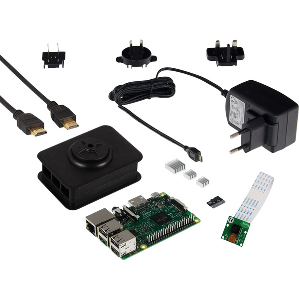 Raspberry Pi® Joy-it Camera Set 3 B 1GB 4 x 1.2GHz inkl. Kamera-Modul, inkl. Netzeil, inkl. Gehäuse, inkl. Kühlkörper, inkl