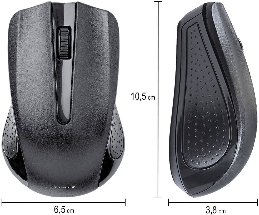 Vivanco IT-MS RF 1000 Maus Funk Optisch Schwarz 3 Tasten 1000 dpi