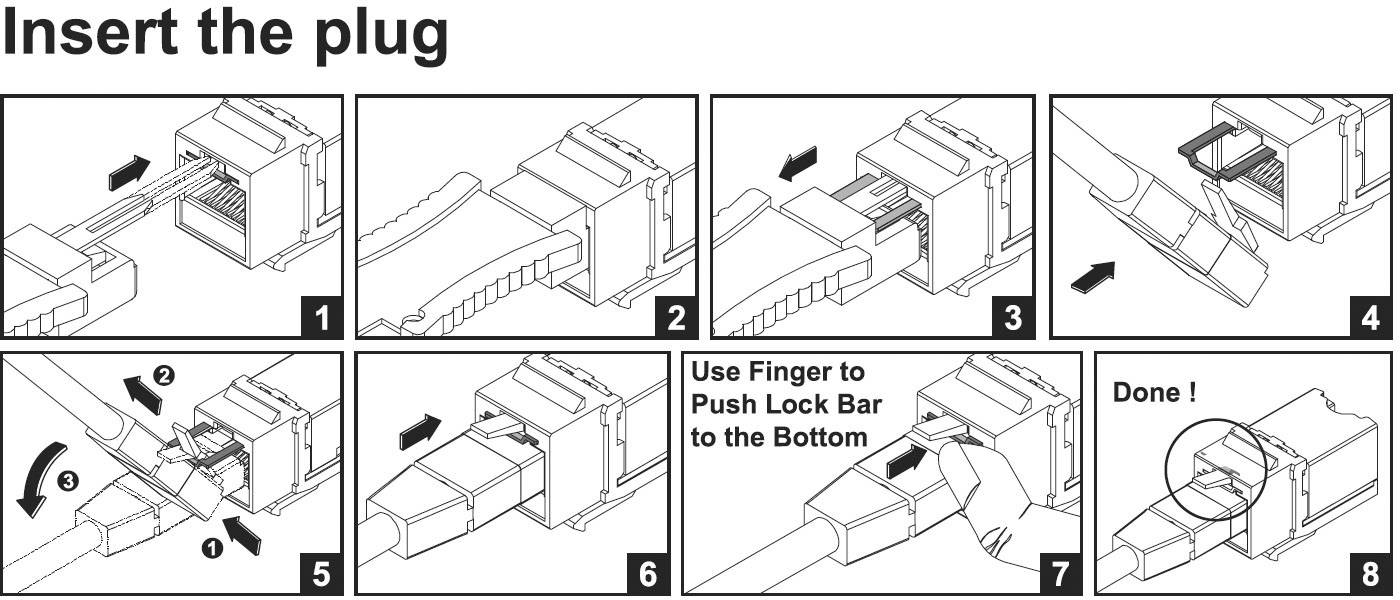 Renkforce RJ45-Einbaumodul mit Verriegelungsfunktion Keystone CAT 6 KSV10