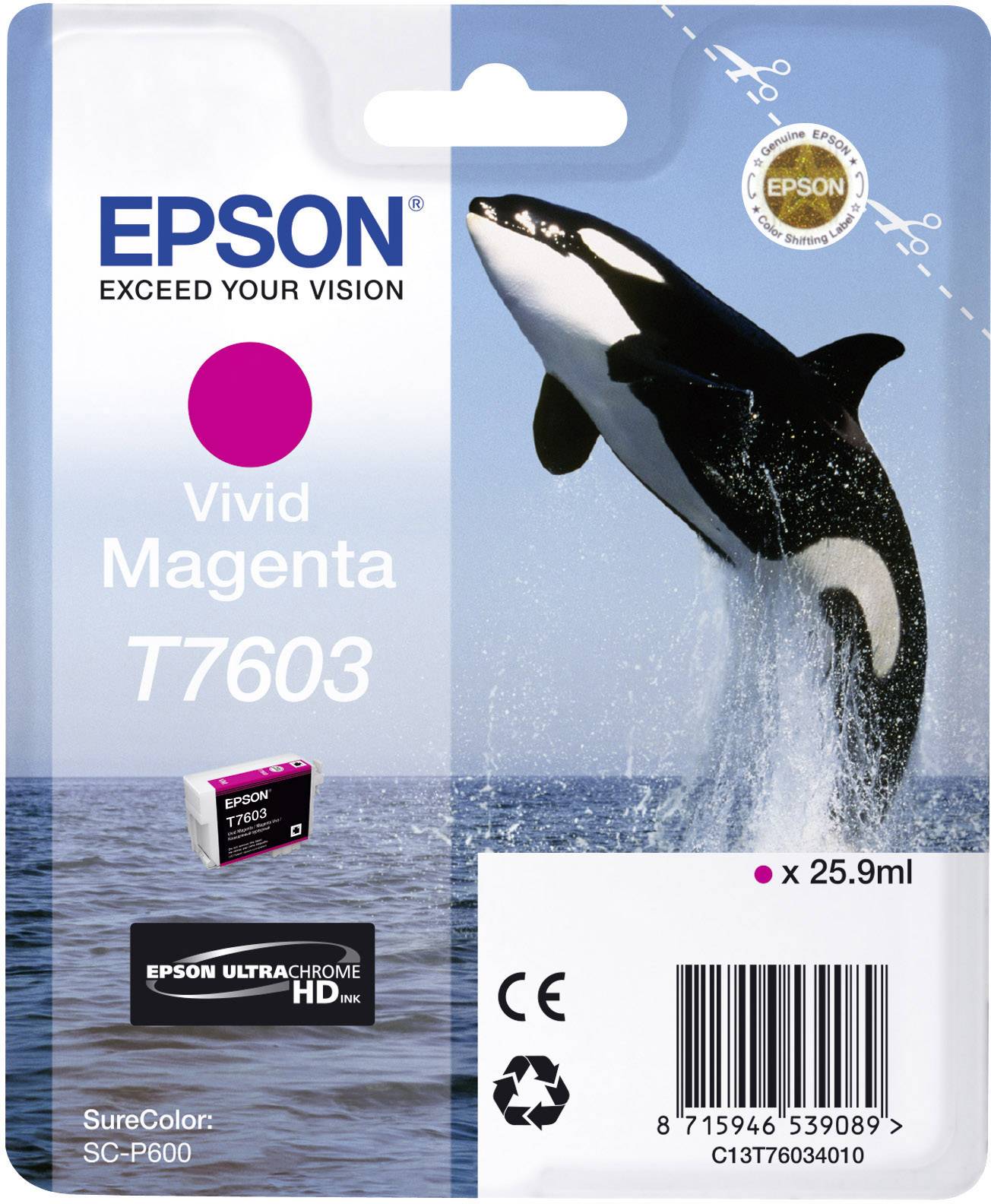 Epson Druckerpatrone T7603 Original Vivid Magenta C13T76034010