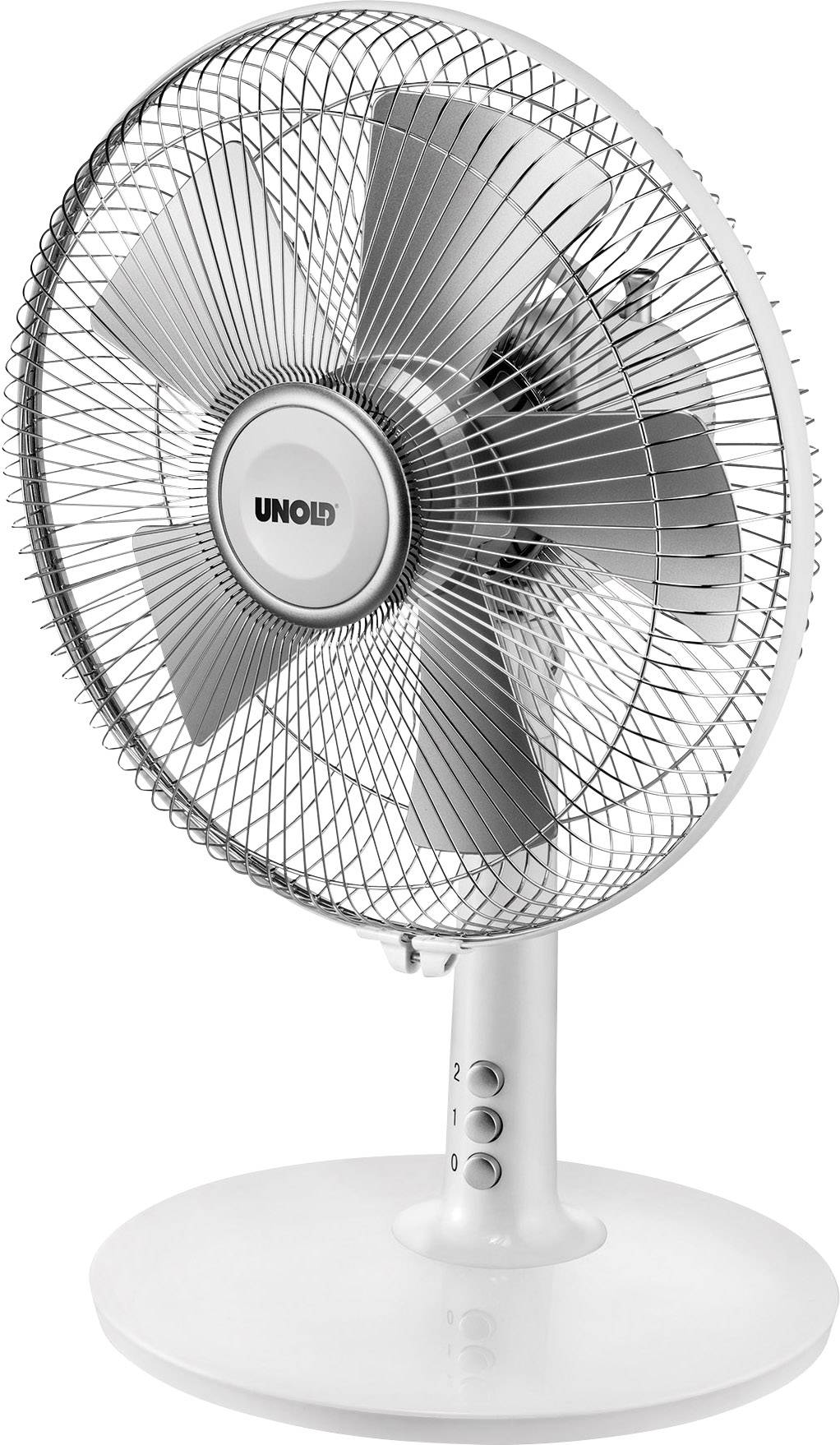 Unold Silverline Tischventilator 25 W (Ø x H) 27.30 cm x 40.45 cm Weiß Schwenkbar, Oszillierend