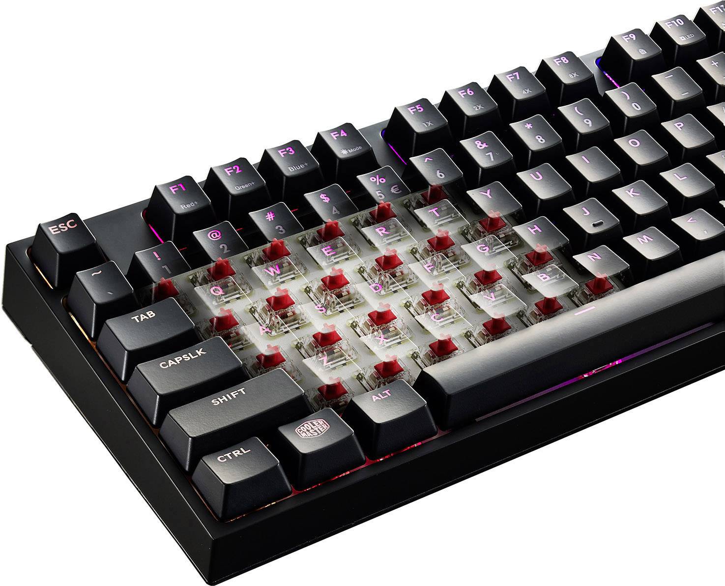 Cooler Master MasterKeys Pro L RGB USB Gaming-Tastatur Beleuchtet, Switch: Red, mit numerischer Tastatur Deutsch, QWERTZ, Windows® Schwarz