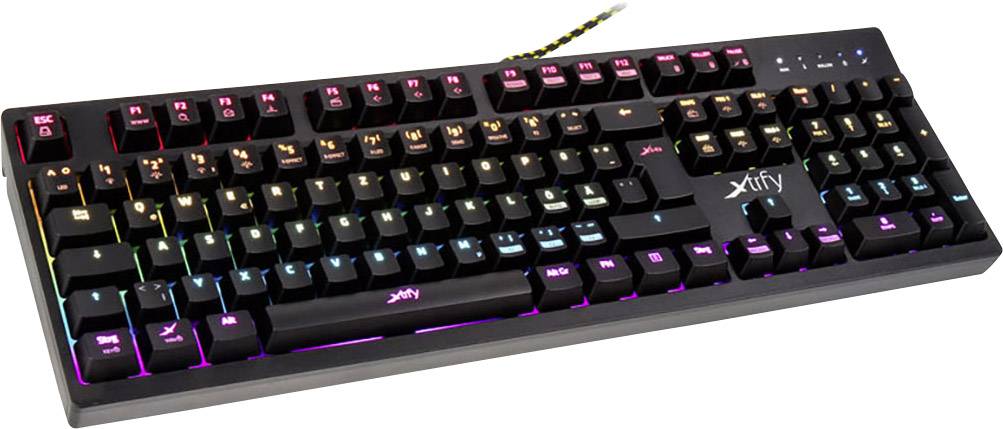 Xtrfy XG-K2-R-RGB-DE USB Gaming-Tastatur Beleuchtet, Switch: Red Deutsch, QWERTZ, Windows® Schwarz