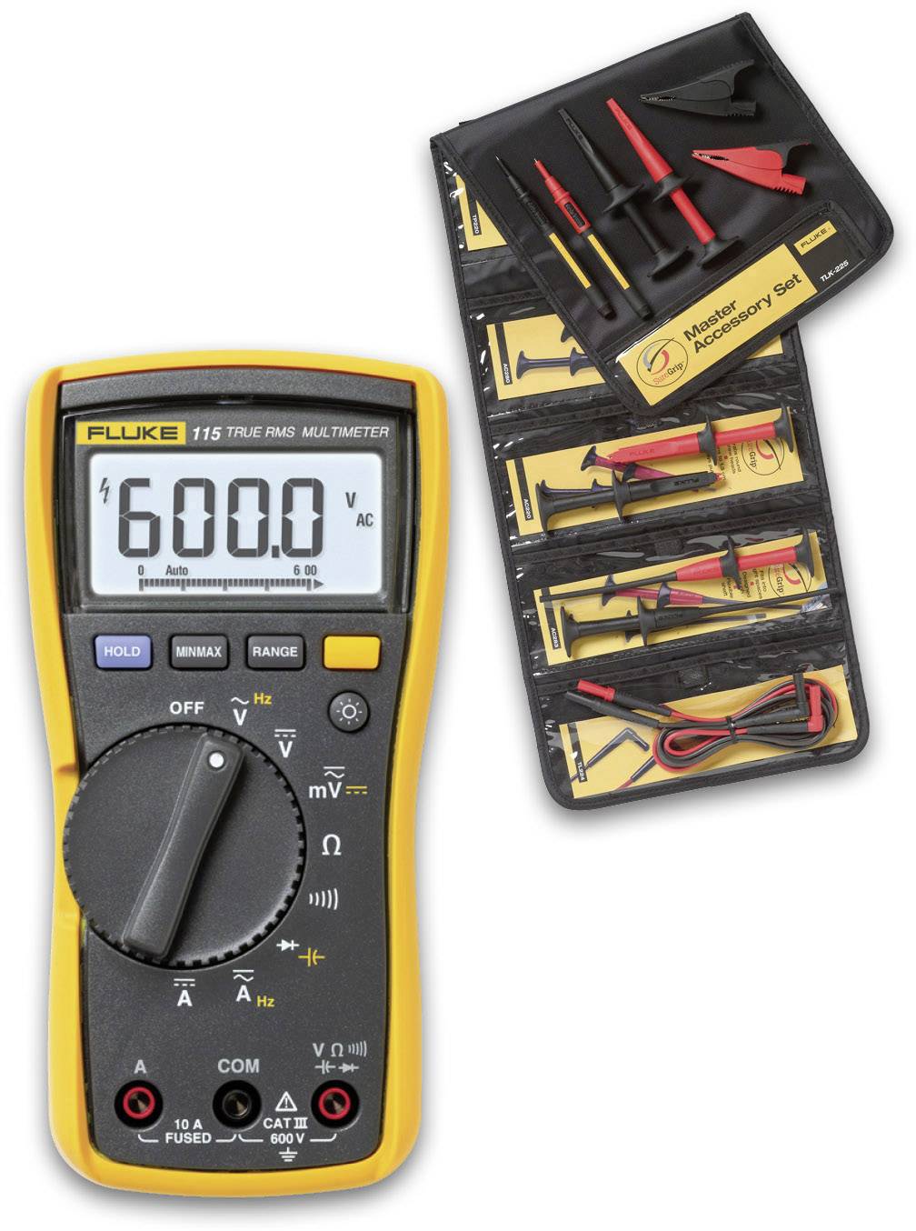 Fluke FLK115/TLK-225-1 Hand-Multimeter digital CAT III 600V Anzeige (Counts): 6000