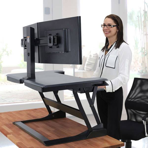 Ergotron WorkFit-T Sitz-Steh-Schreibtischaufsatz Höhen-Bereich: 38 cm (max) Schwarz