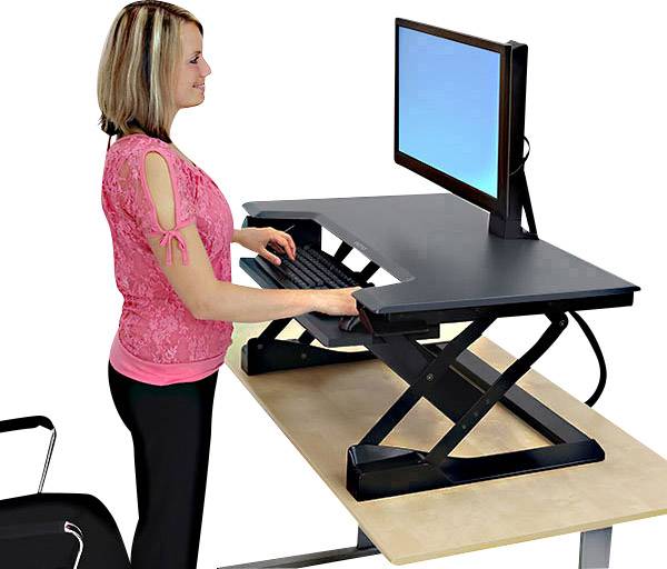 Ergotron WorkFit-T Sitz-Steh-Schreibtischaufsatz Höhen-Bereich: 38 cm (max) Schwarz